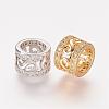 Brass Micro Pave Cubic Zirconia Beads ZIRC-K063-38-1