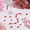 12Pcs 3 Styles Brass Enamel Sacred Heart of Jesus Links Connector Charms KK-SC0007-86-4