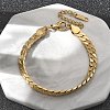 304 Stainless Steel Snake Chains Bracelets for Women BJEW-R009-01G-1