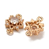 Brass Cubic Zirconia Star Connector Charms KK-U037-32G-3