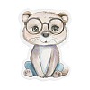 50Pcs PVC Self-Adhesive  Cartoon Animal with Glasses Picture Sticker STIC-Q006-03A-4