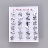 Tarnish Resistant 304 Stainless Steel Kitten Stud Earrings EJEW-F227-06P-3