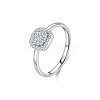 Rhodium Plated 925 Sterling Silver Moissanite Finger Rings for Women WG1C4E3-02-4