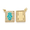 Brass Micro Pave Clear Cubic Zirconia Pendants ZIRC-M115-37G-3