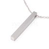 304 Stainless Steel Rectangle Pendant Necklace for Men Women NJEW-P262-16-3