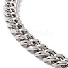 304 Stainless Steel Curb Chains Necklace with Wolf Clasp for Women NJEW-E155-10P-2