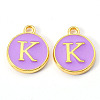 Golden Plated Alloy Enamel Charms ENAM-S118-10K-1