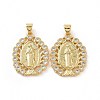 Brass Micro Pave Clear Cubic Zirconia Pendants ZIRC-F135-21G-2