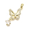 Rack Plating Brass Micro Pave Clear Cubic Zirconia Pendants KK-M309-16G-03-1