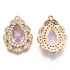 Brass Micro Pave Cubic Zirconia Pendants KK-R111-005-A06-2