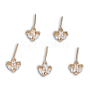 Brass Pave Clear Cubic Zirconia Stud Earring Findings X-KK-N235-041-2