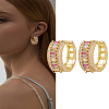 1 Pair Brass Micro Pave Cubic Zirconia Hoop Earrings EJEW-LP0004-84-1
