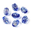 Handmade Foil Glass Beads Strands FOIL-N033-02B-1