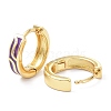 Brass Enamel Hoop Earrings KK-P205-11G-3