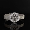 Brass Micro Pave Clear Cubic Zirconia Bangles for Women FS-WGA7409-13-1