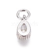 Brass Micro Pave Cubic Zirconia Charms X-ZIRC-E145-76P-2