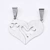 Non-Tarnish 201 Stainless Steel Split Pendants STAS-T048-23-2