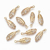 Brass Micro Pave Cubic Zirconia Pendants X-KK-S359-040-RS-1