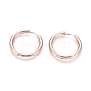 Ion Plating(IP) 304 Stainless Steel Huggie Hoop Earrings EJEW-F111B-23mm-RG-1