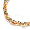 Brass Curb Chain Bracelets BJEW-JB05507-04-2