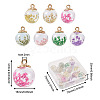 14Pcs 7 Colors Transparent Glass Pendants GLAA-CD0001-06-3