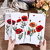 3 Sheets 3 Styles Flower PVC Waterproof Decorative Stickers DIY-WH0404-038-3