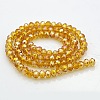 AB Color Plated Faceted Rondelle Electroplate Glass Beads Strands GLAA-A024D-AB16-2