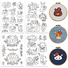 4 Sheets 11.6x8.2 Inch Stick and Stitch Embroidery Patterns DIY-WH0455-191-1