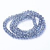 Electroplate Transparent Glass Beads Strands EGLA-A034-T2mm-Y04-2