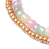 Glass Seed Double Layer Multi-strand Bracelets BJEW-MZ00055-03-4