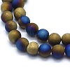 Electroplated Natural Druzy Agate Bead Strands G-E502-06E-3