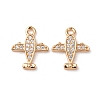 Brass Micro Pave Clear Cubic Zirconia Charms ZIRC-L105-15G-1