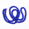 Painted Glass Round Bead Strands X-DGLA-S071-8mm-50-3