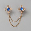 Zinc Alloy Rhinestone Chain Collar Pin Brooches JEWB-WH0816-010G-01-1