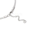 304 Stainless Steel Herringbone Chain Flower Pendant Necklaces for Women NJEW-C055-02P-3