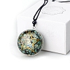 Dyed Natural Pyrite Resin Pendants PW-WG44173-04-1