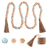 80Pcs Polygon & Round Wood Beads DIY-CF0001-01-7