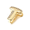 Brass Micro Pave Clear Cubic Zirconia Initial Spacer Bars KK-E802-34G-T-2