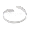 304 Stainless Steel Open Cuff Bangles for Women BJEW-C071-10P-3