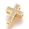 Brass Micro Pave Cubic Zirconia Beads ZIRC-F088-027G-1