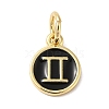 Real 18K Gold Plated Brass Enamel Charms KK-L216-001G-I01-1