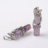 Tube Natural Amethyst Pendants G-L455-H18-2