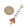 Mushroom Alloy Enamel Pendant Decoration HJEW-JM02004-3