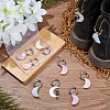 6Pcs 6 Style Moon Acrylic Pendant Shoe Charms HJEW-DR00002-4