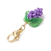 Glass Seed Beaded Grape Pendant Decoration HJEW-MZ00145-5