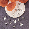 100Pcs 10 Styles Tibetan Style Alloy Star Charms TIBEP-CJ0001-48-5