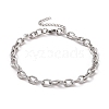 Non-Tarnish 304 Stainless Steel Textured Cable Chain Bracelet for Men Women BJEW-E031-11P-02-1