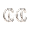 Rack Plating Brass Double Line Cuff Earrings EJEW-D069-09P-1