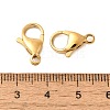 Ion Plating(IP) 304 Stainless Steel Lobster Claw Clasps Hand Polished X-STAS-AB15-G-01-3