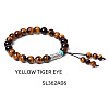 8MM Natural Tiger Eye Buddha Prayer Beads Bracelet Men Women WV3915-5-1